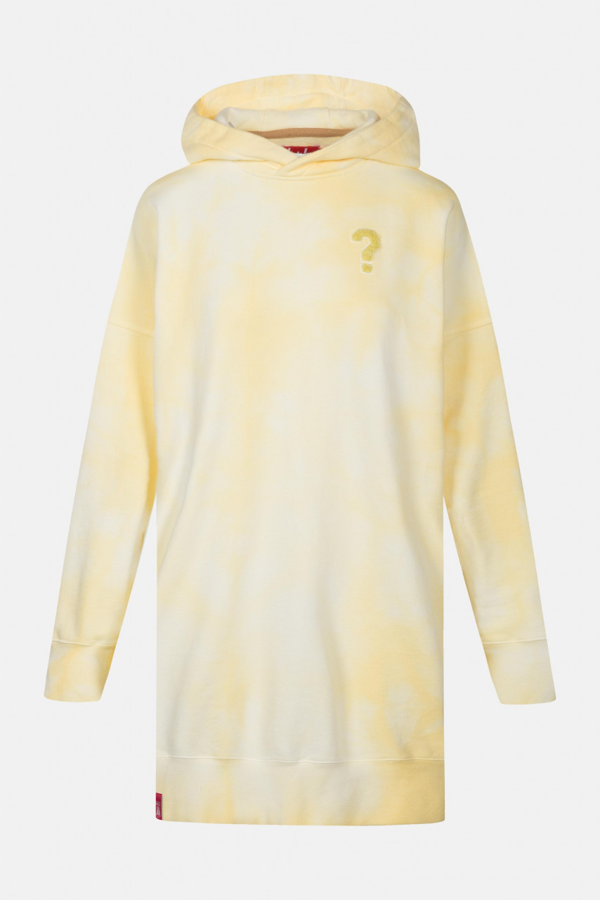 Derbe Damen Hoody Long Fragezeichen Batik Pastel Gelb