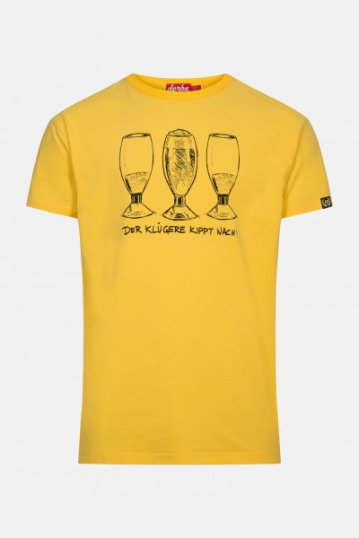 Derbe Der Klügere kippt nach Herren T-Shirt Yellow Gelb Bier