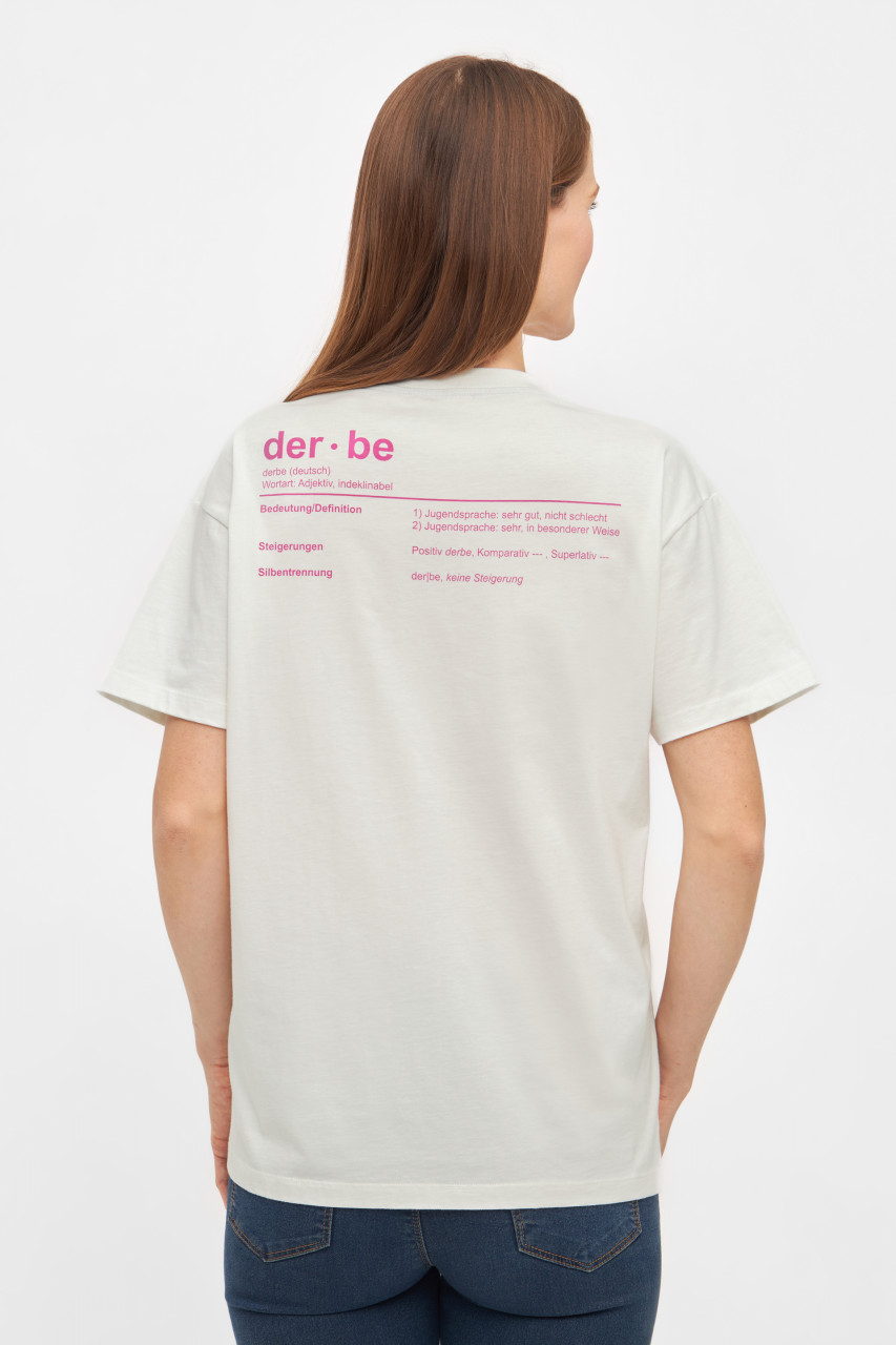 Derbe T-Shirt Derbe Bedeutung Damen Weiß