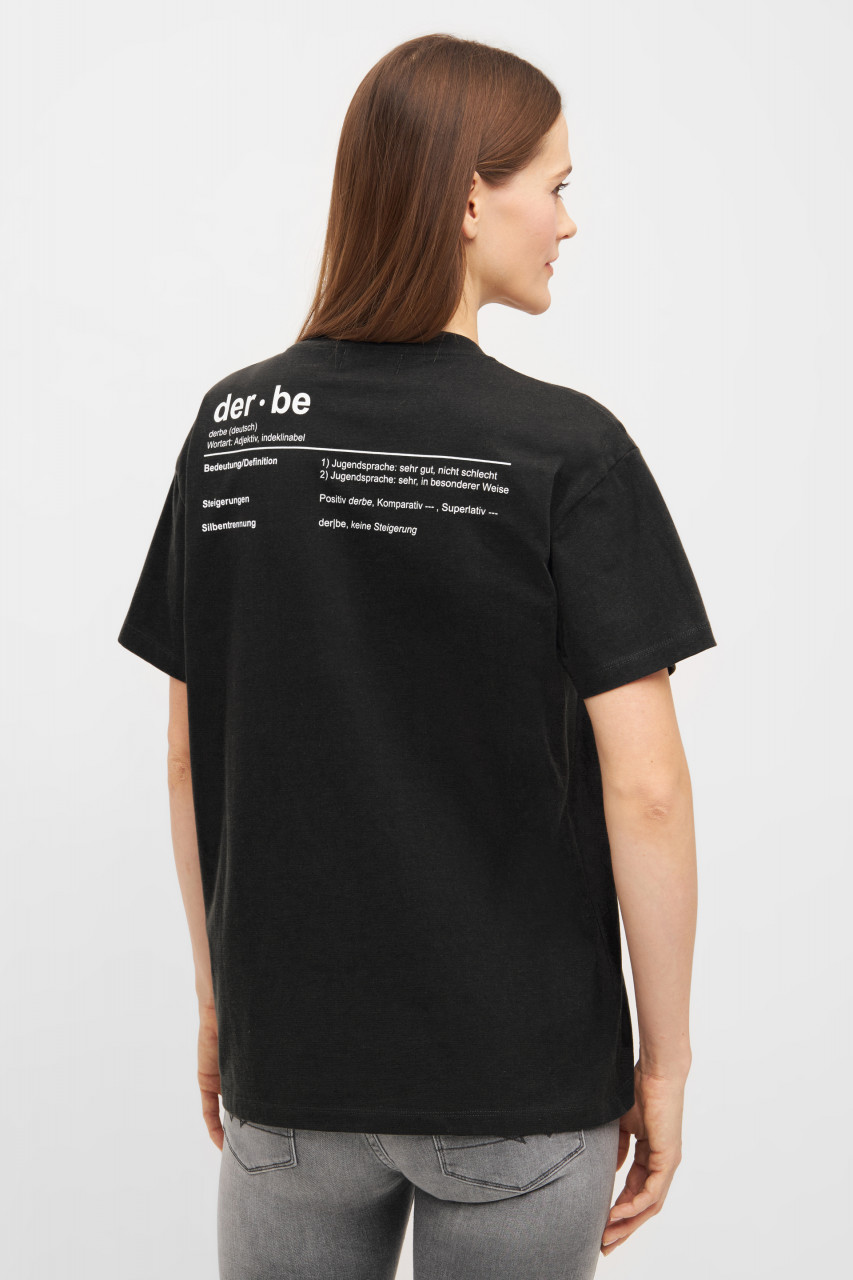 Derbe T-Shirt Derbe Bedeutung Damen Schwarz