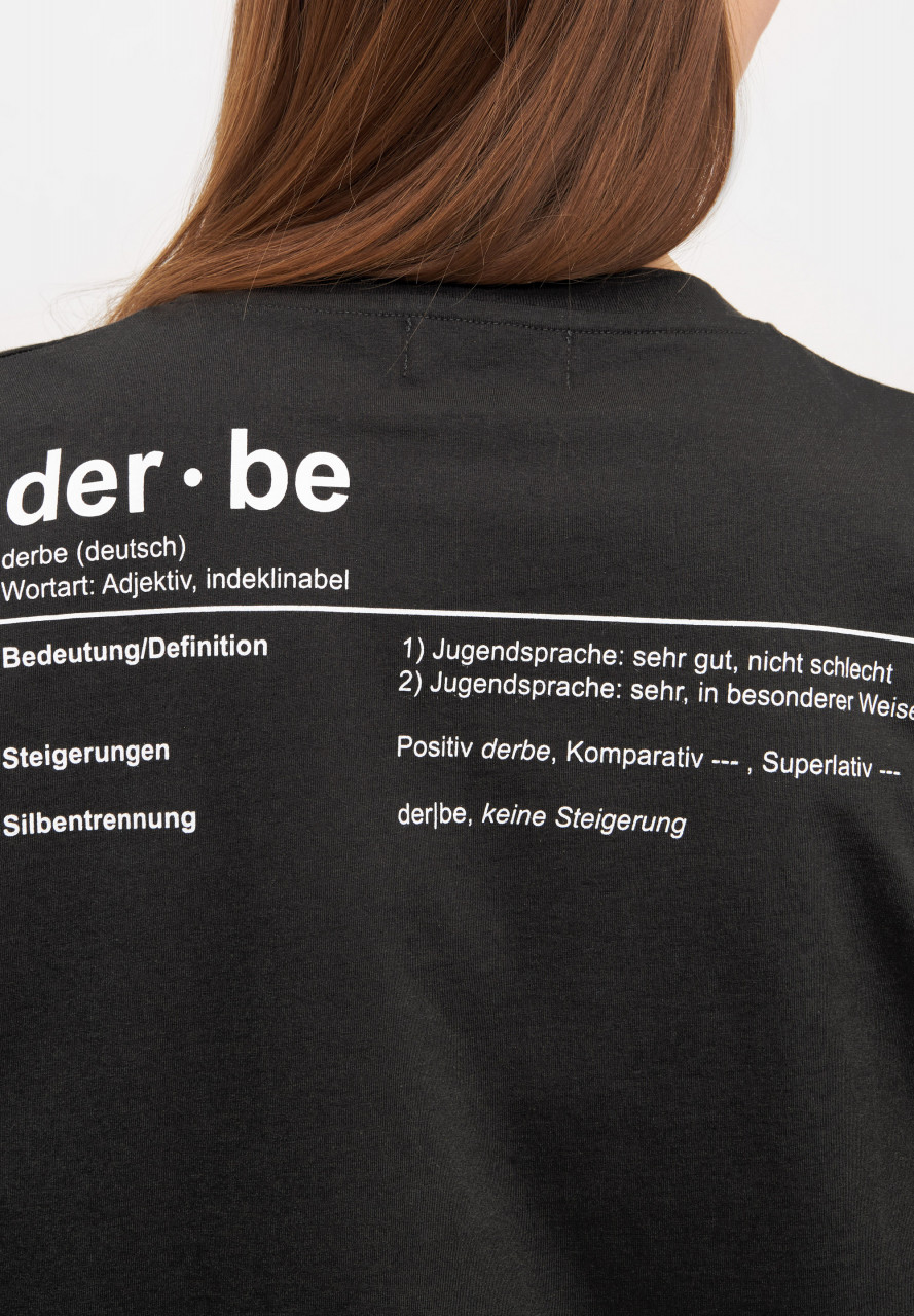Derbe T-Shirt Derbe Bedeutung Damen Schwarz