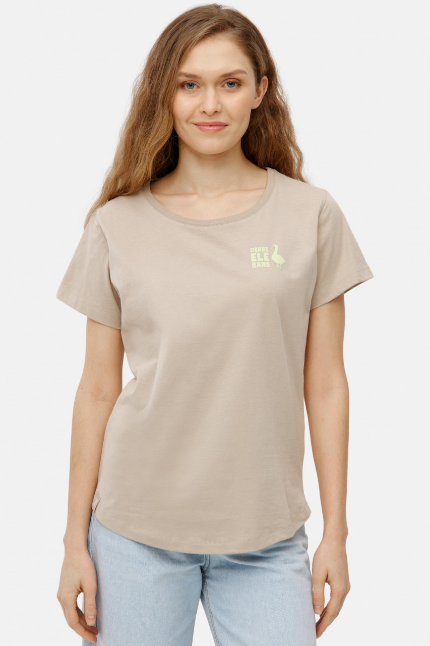 Derbe T-Shirt Derbe Elegans Damen Beige GOTS Organic