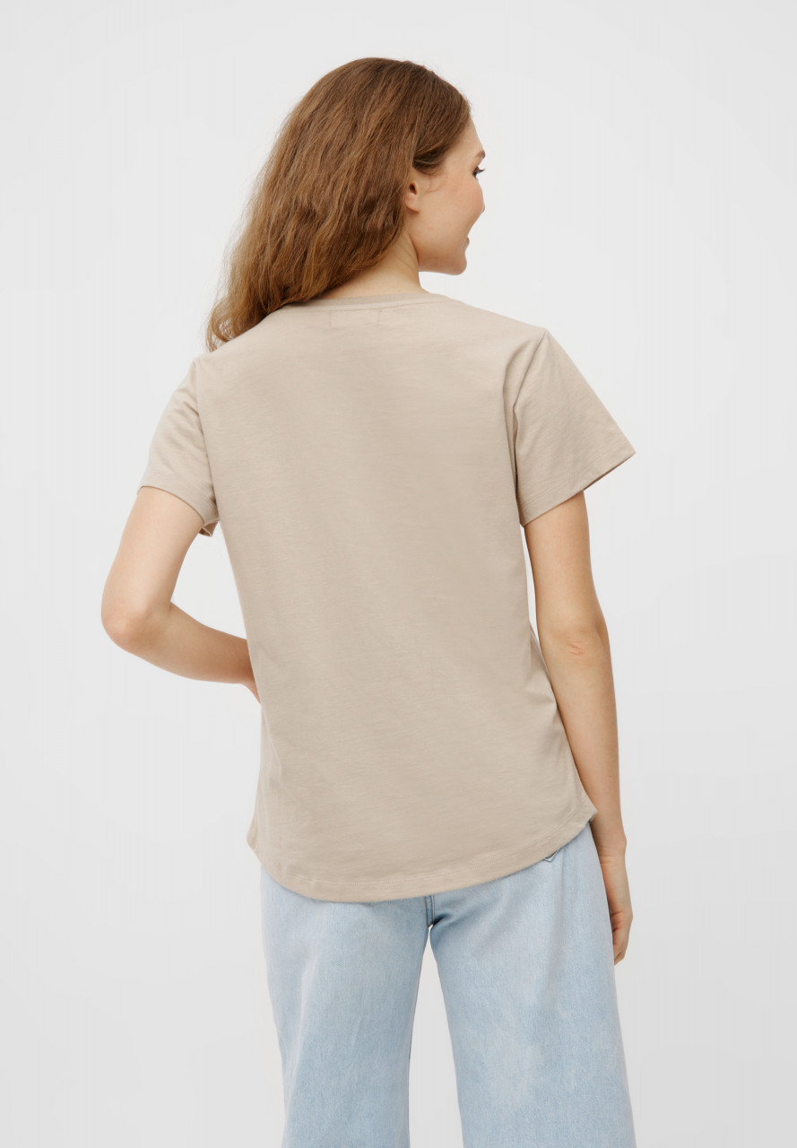 Derbe T-Shirt Derbe Elegans Damen Beige GOTS Organic