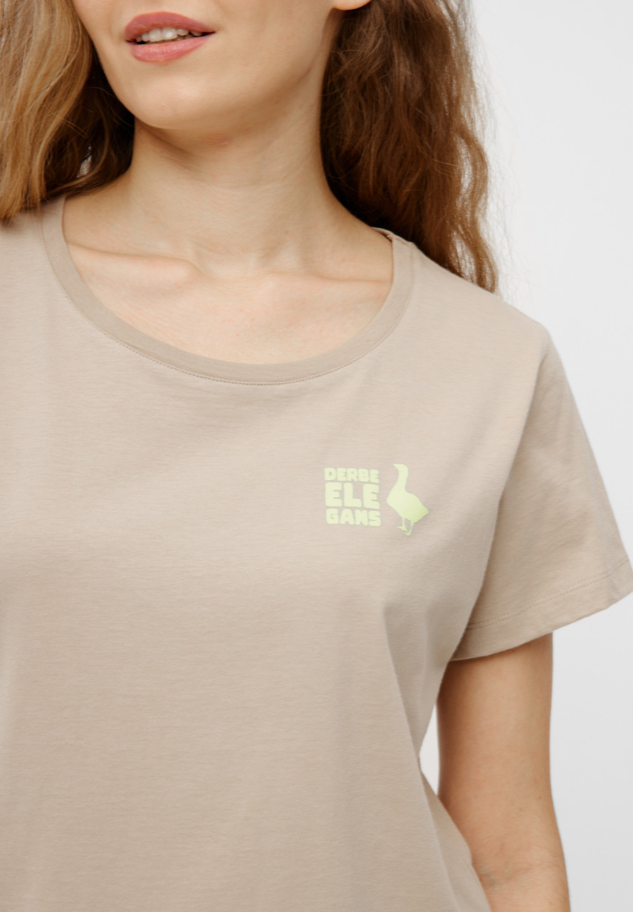 Derbe T-Shirt Derbe Elegans Damen Beige GOTS Organic