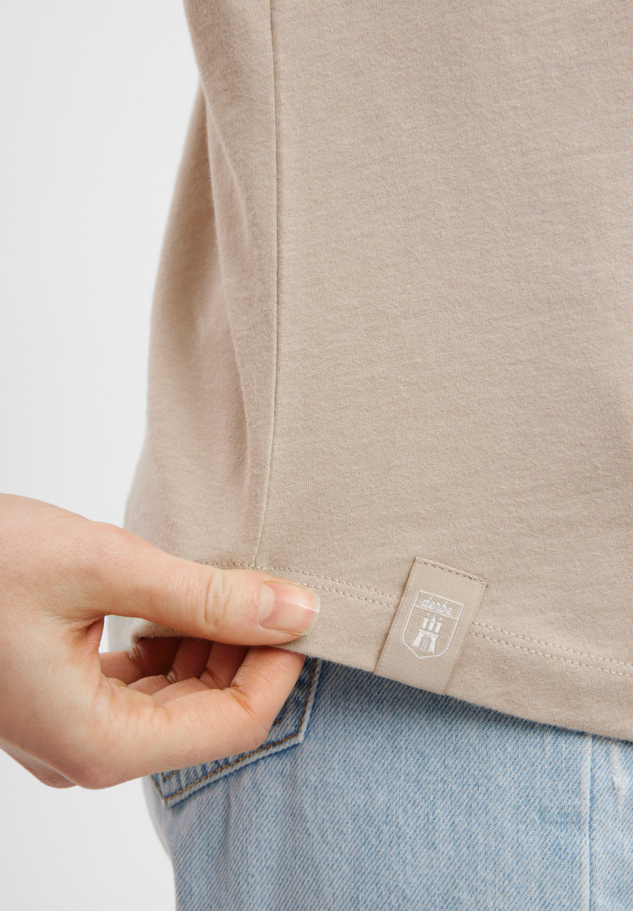 Derbe T-Shirt Derbe Elegans Damen Beige GOTS Organic