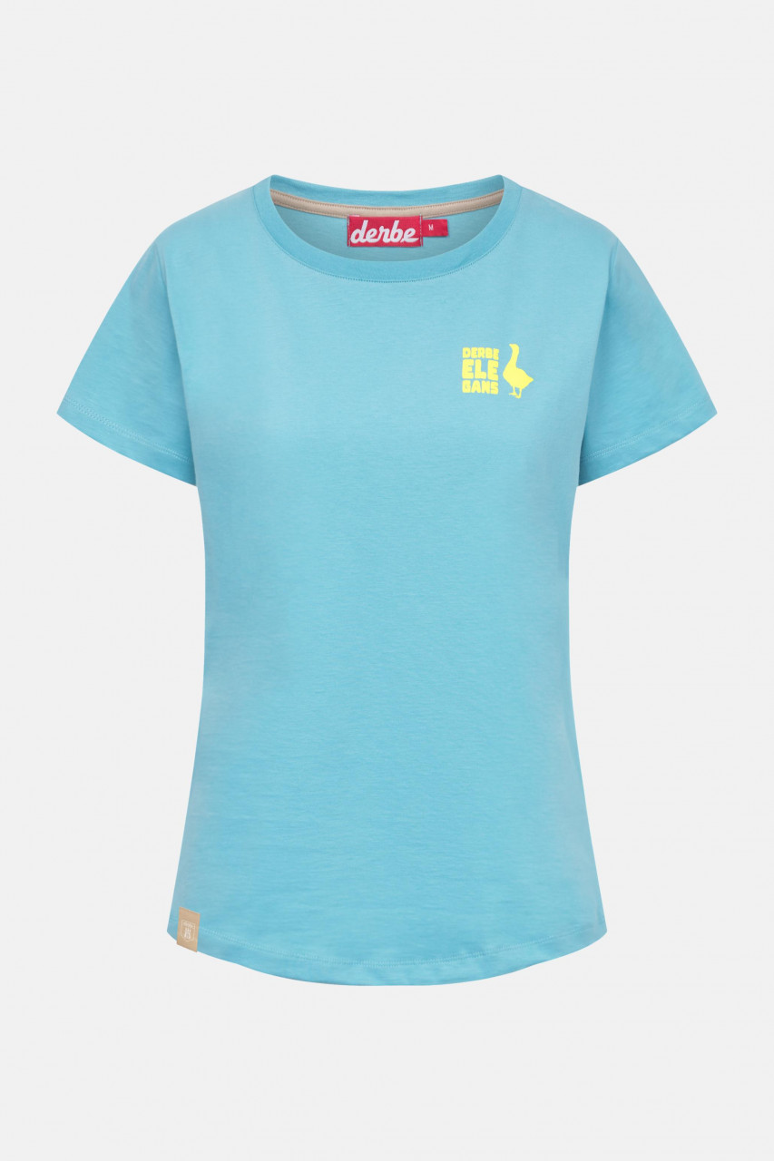 Derbe T-Shirt Derbe Elegans Damen Türkis Hellblau GOTS Organic