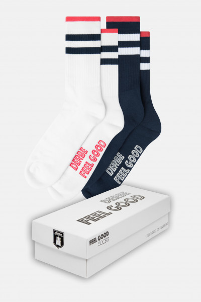 Derbe Feel Good Socken Unisex Blau Weiß Derbe Feel Good Socken Unisex Blau Weiß