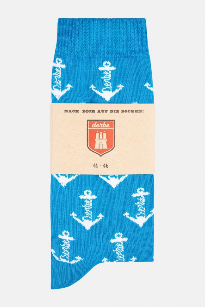 Derbe Herren Socken Blau Anker (Gr. 41-46)