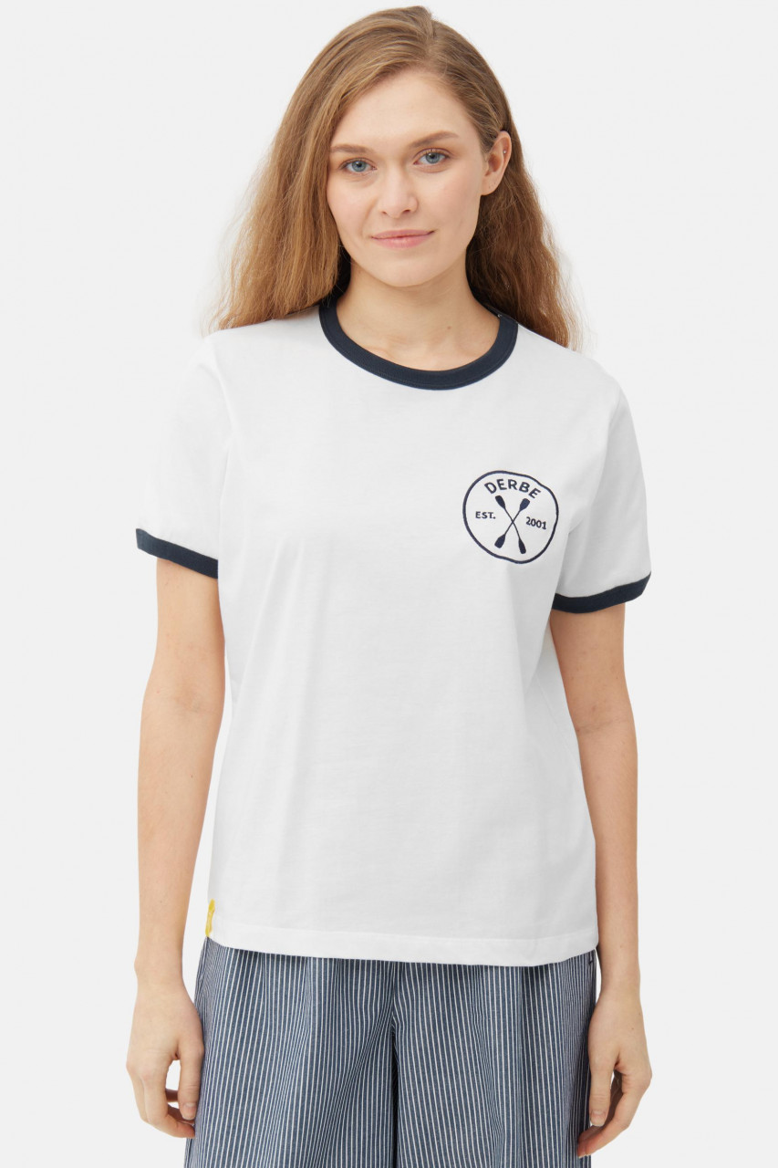 Derbe T-Shirt Paddeln Damen Weiß Blau