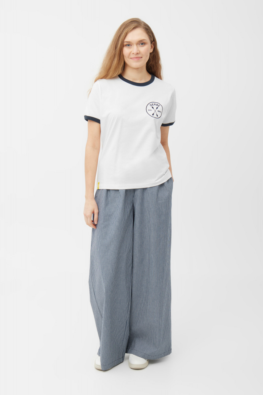 Derbe T-Shirt Paddeln Damen Weiß Blau