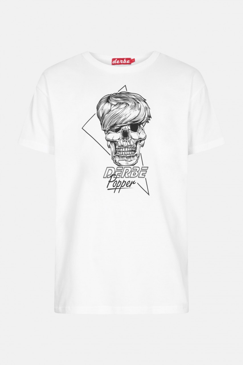 Derbe Popper Herren T-Shirt Weiß