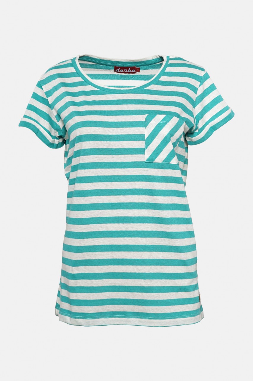 Derbe Vivian Streifenshirt Türkis Damen Baltic