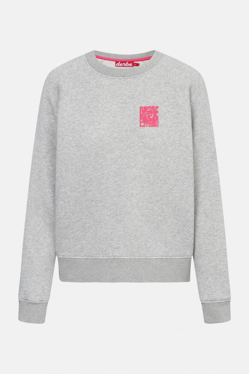 Derbe Sweatshirt Derber Wirbel Damen Grau Crewneck GOTS