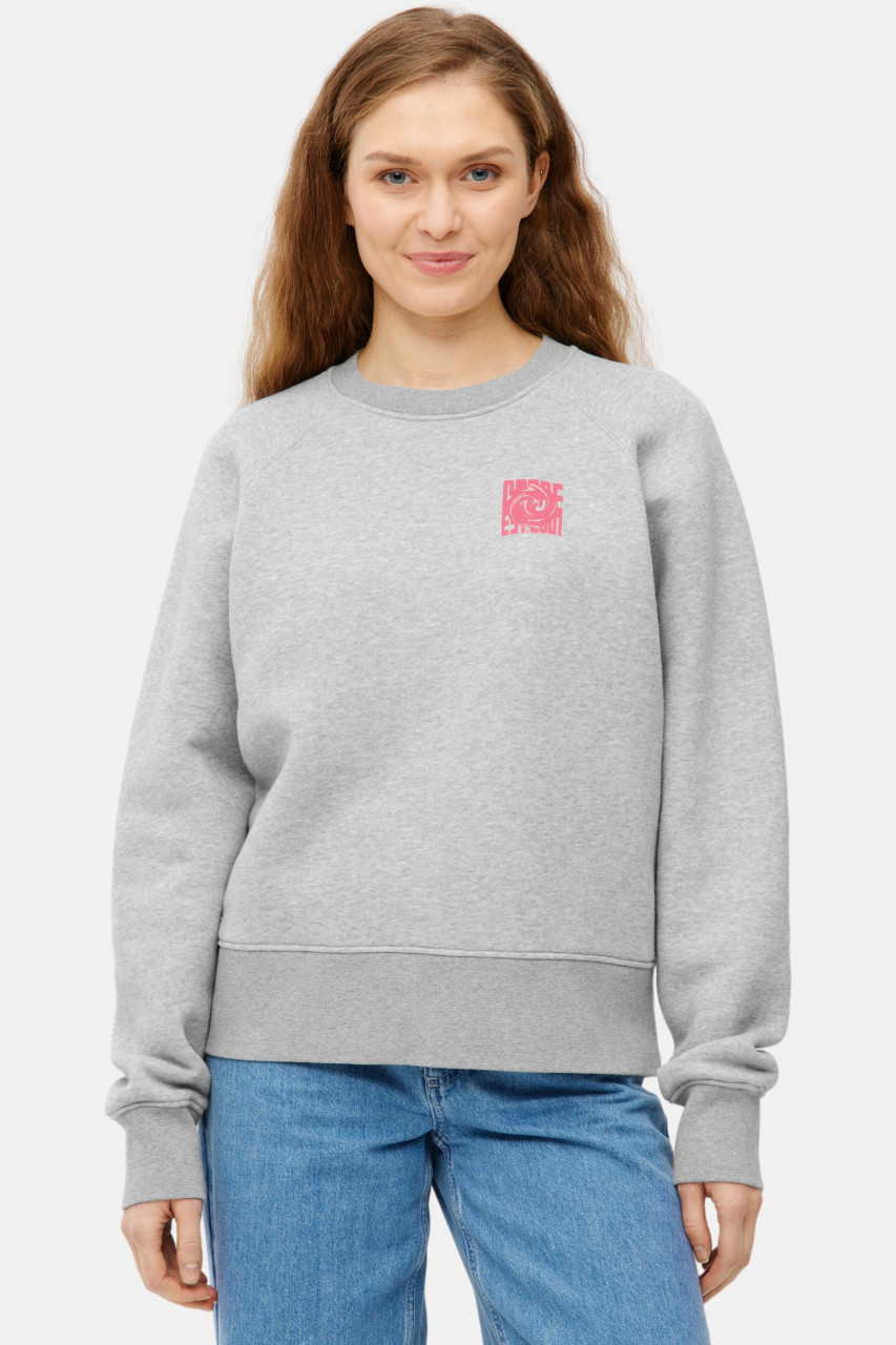Derbe Sweatshirt Derber Wirbel Damen Grau Crewneck GOTS