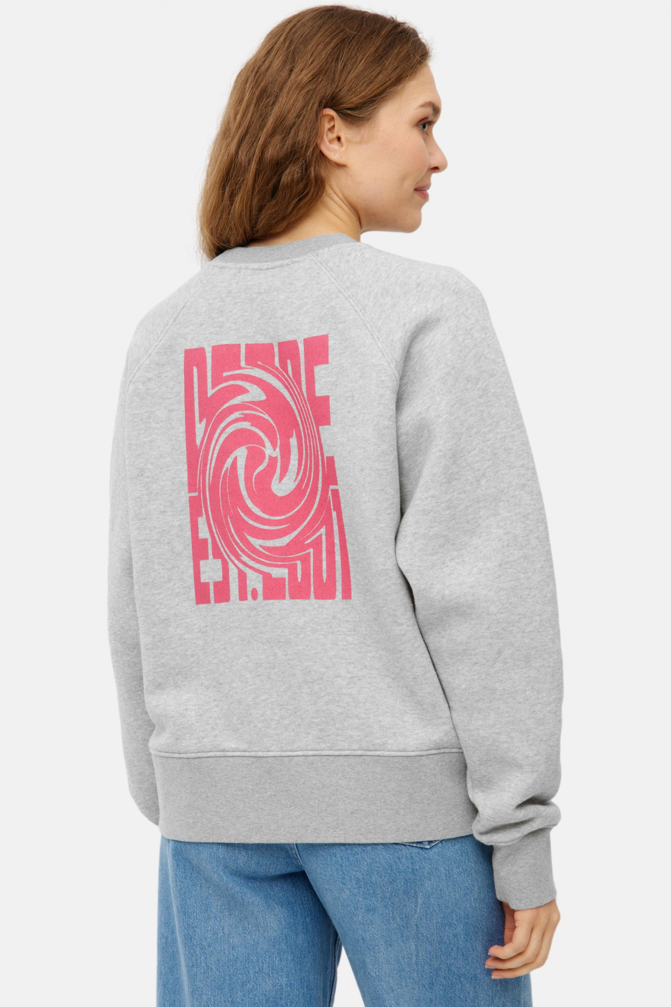 Derbe Sweatshirt Derber Wirbel Damen Grau Crewneck GOTS
