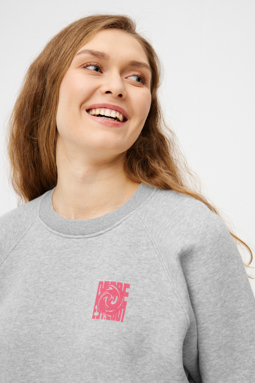 Derbe Sweatshirt Derber Wirbel Damen Grau Crewneck GOTS