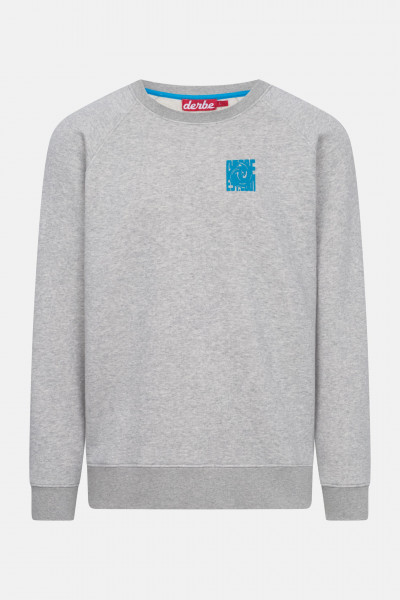 Derbe Sweatshirt Derber Wirbel Herren Grau Crewneck GOTS