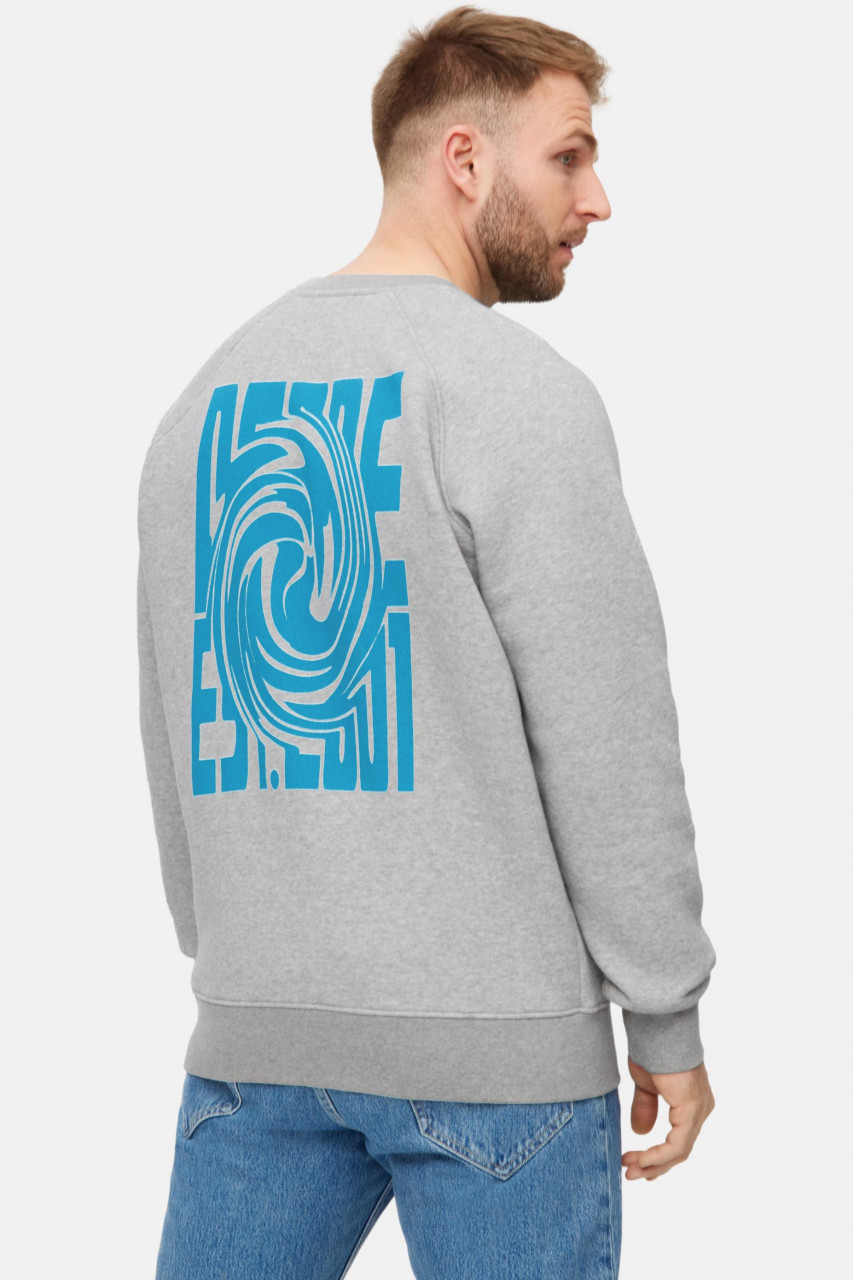 Derbe Sweatshirt Derber Wirbel Herren Grau Crewneck GOTS