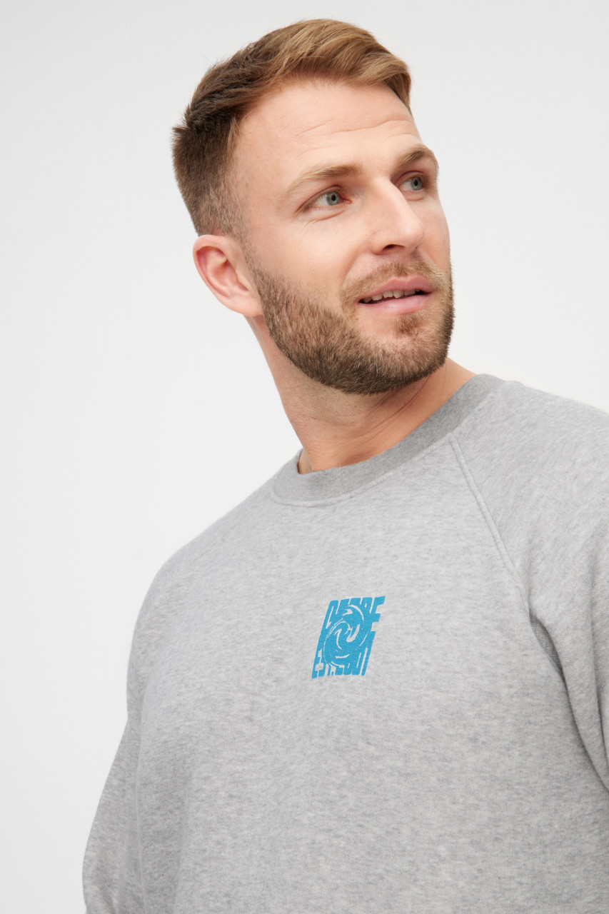 Derbe Sweatshirt Derber Wirbel Herren Grau Crewneck GOTS