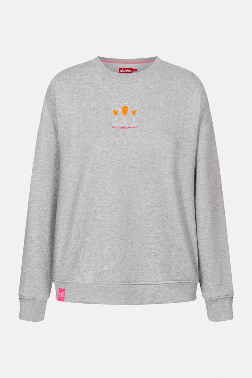 Derbe Die Klügere Crewneck Damen Pullover Grey Melange Hellgrau
