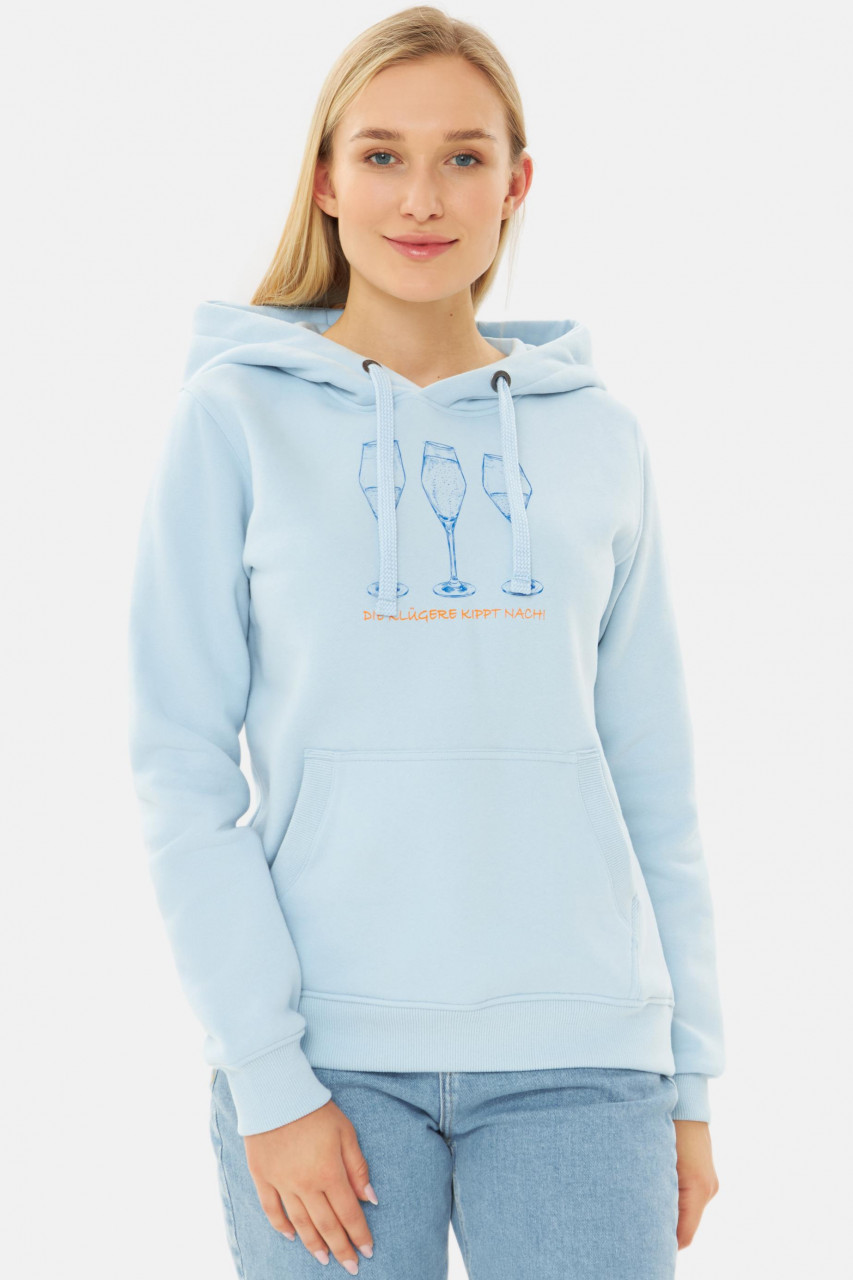 Derbe Hoodie Die Klügere Damen Hellblau