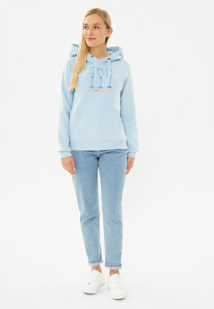 Derbe Hoodie Die Klügere Damen Hellblau