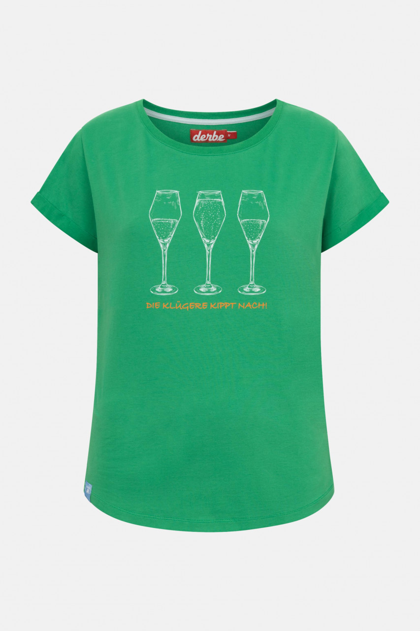 Derbe T-Shirt Die Klügere Damen Grün
