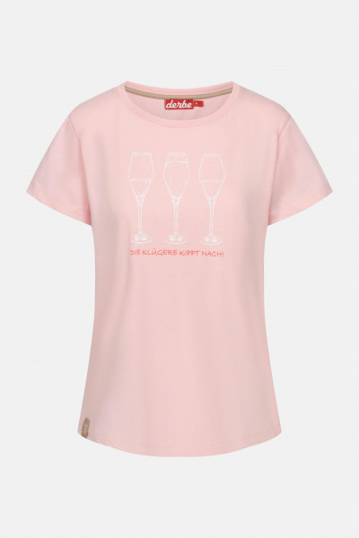 Derbe T-Shirt Die Klügere Damen Rosa GOTS Organic