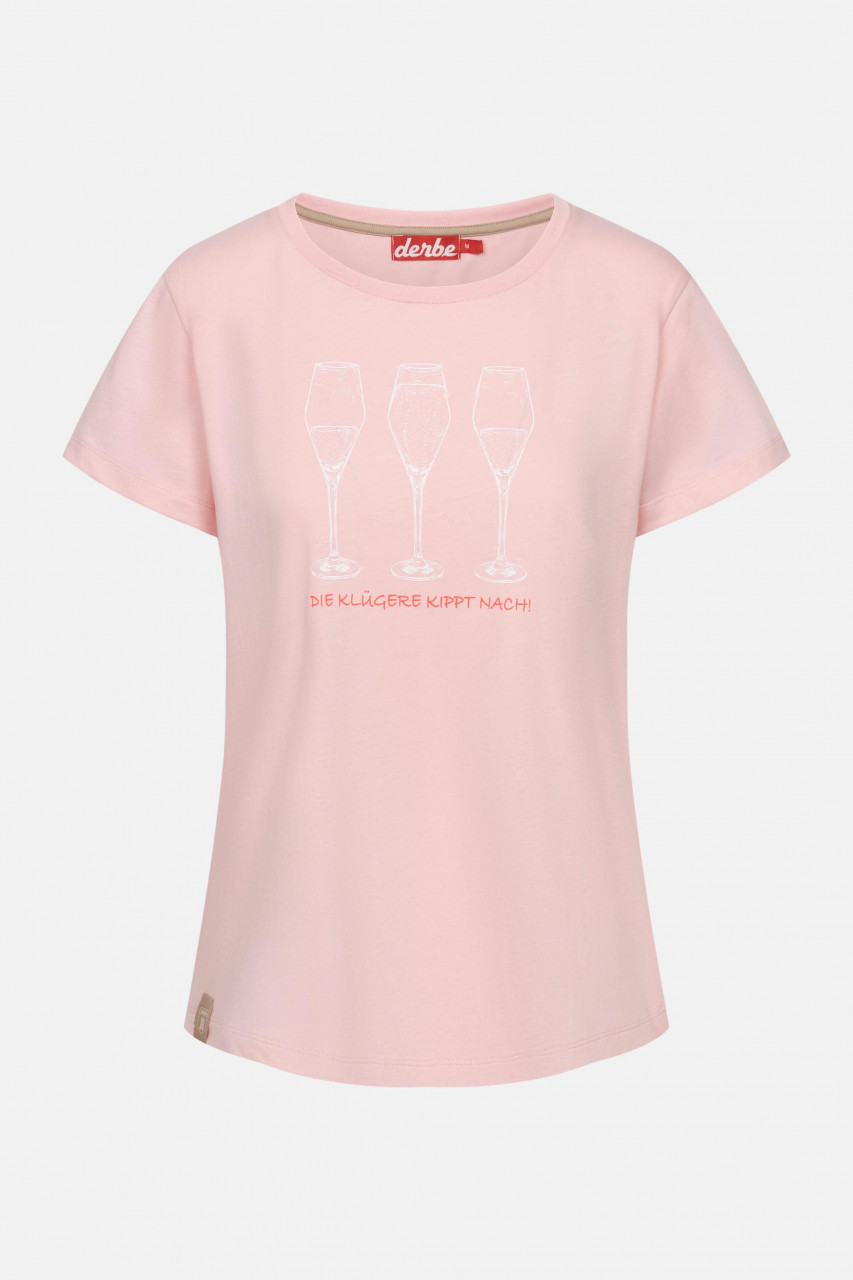 Derbe T-Shirt Die Klügere Damen Rosa GOTS Organic