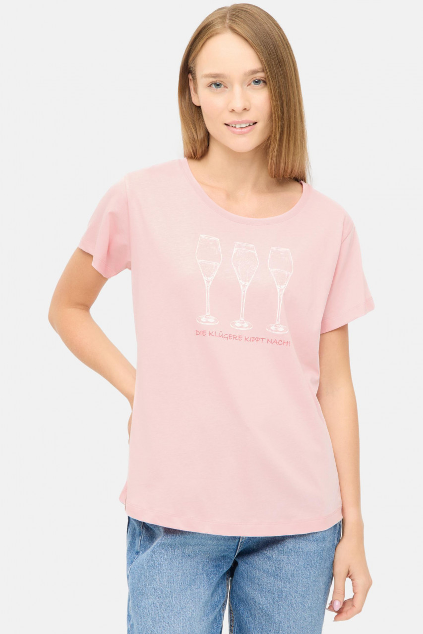 Derbe T-Shirt Die Klügere Damen Rosa GOTS Organic