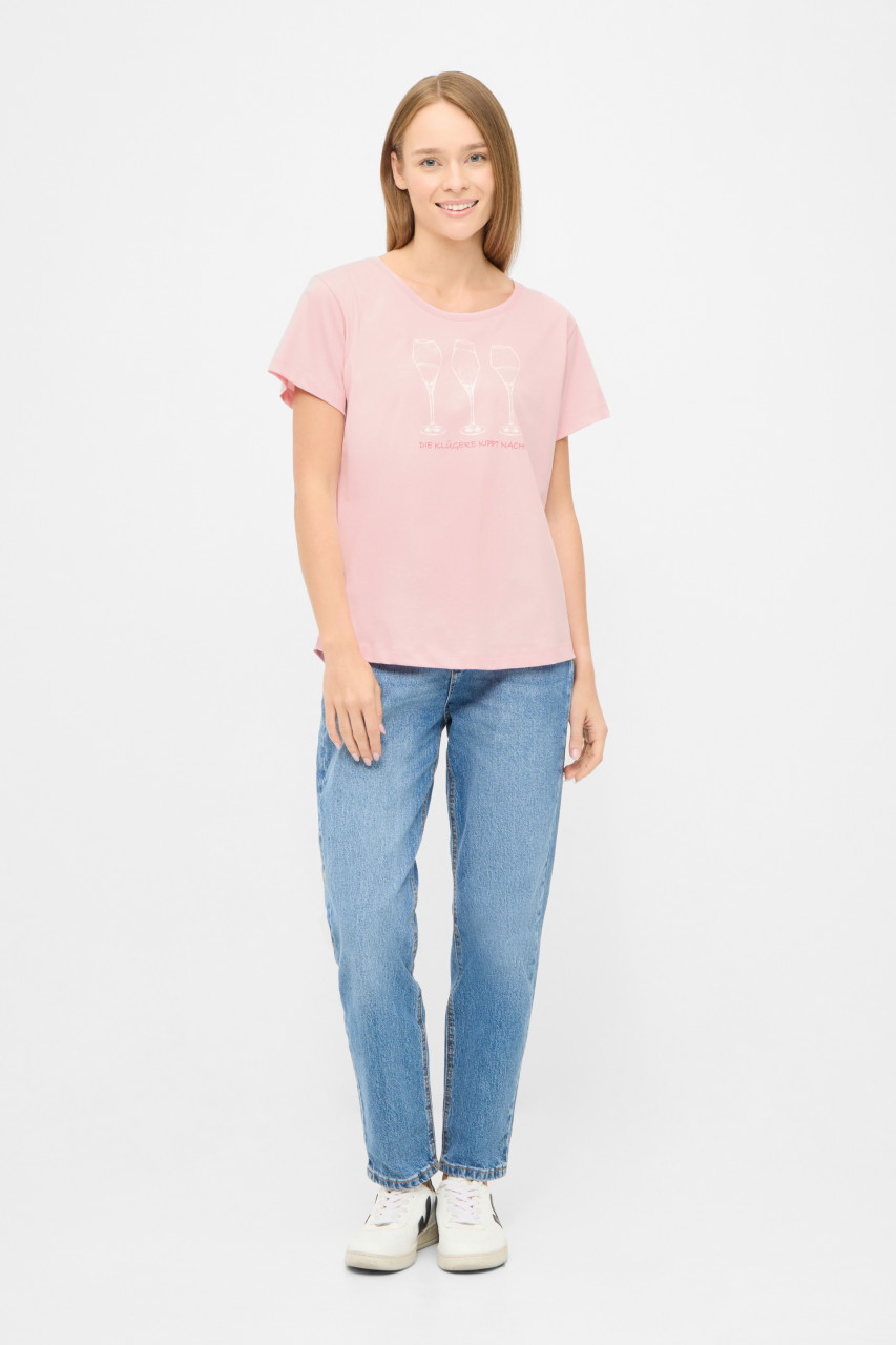 Derbe T-Shirt Die Klügere Damen Rosa GOTS Organic
