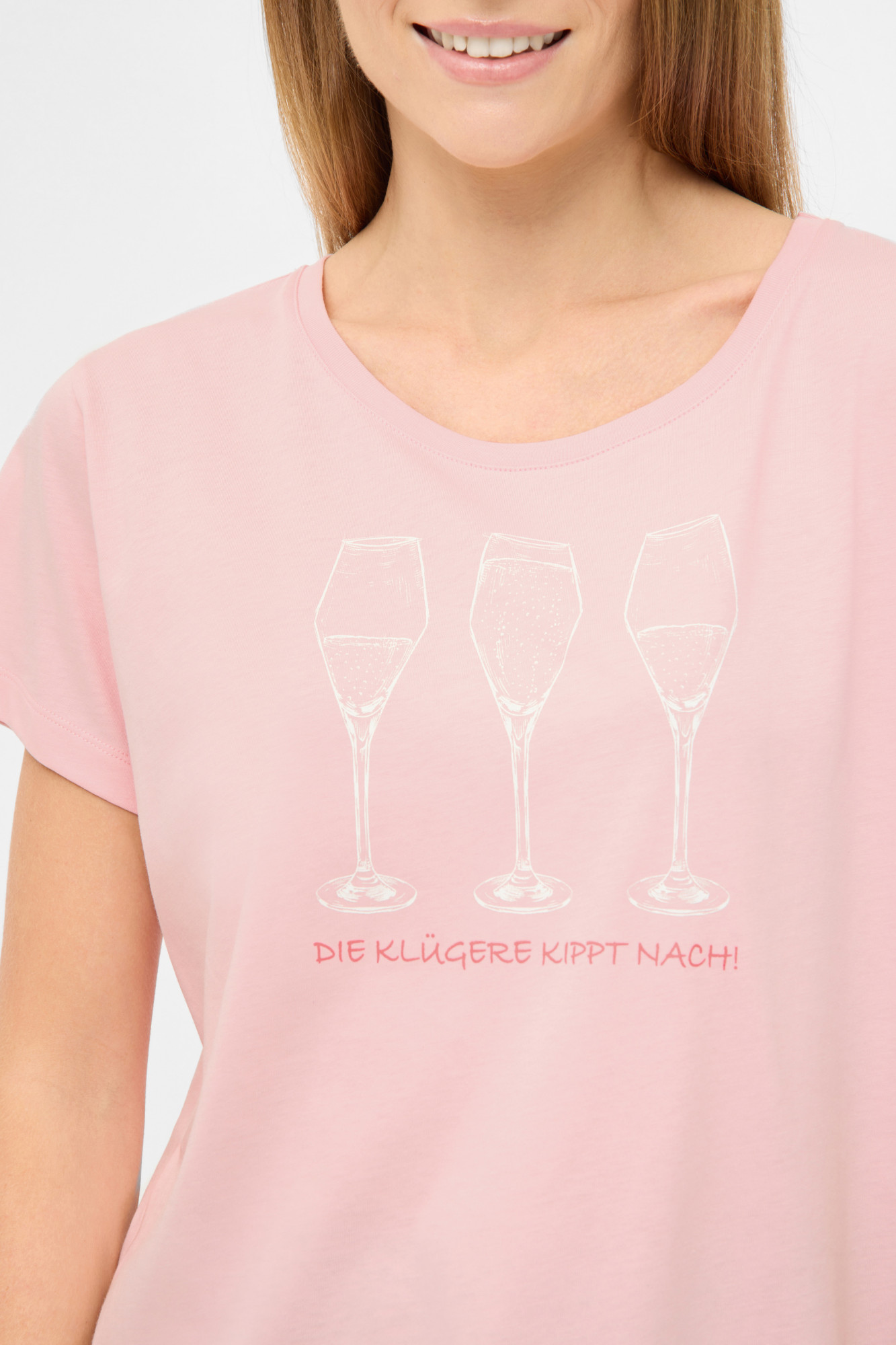Derbe T-Shirt Die Klügere Damen Rosa GOTS Organic