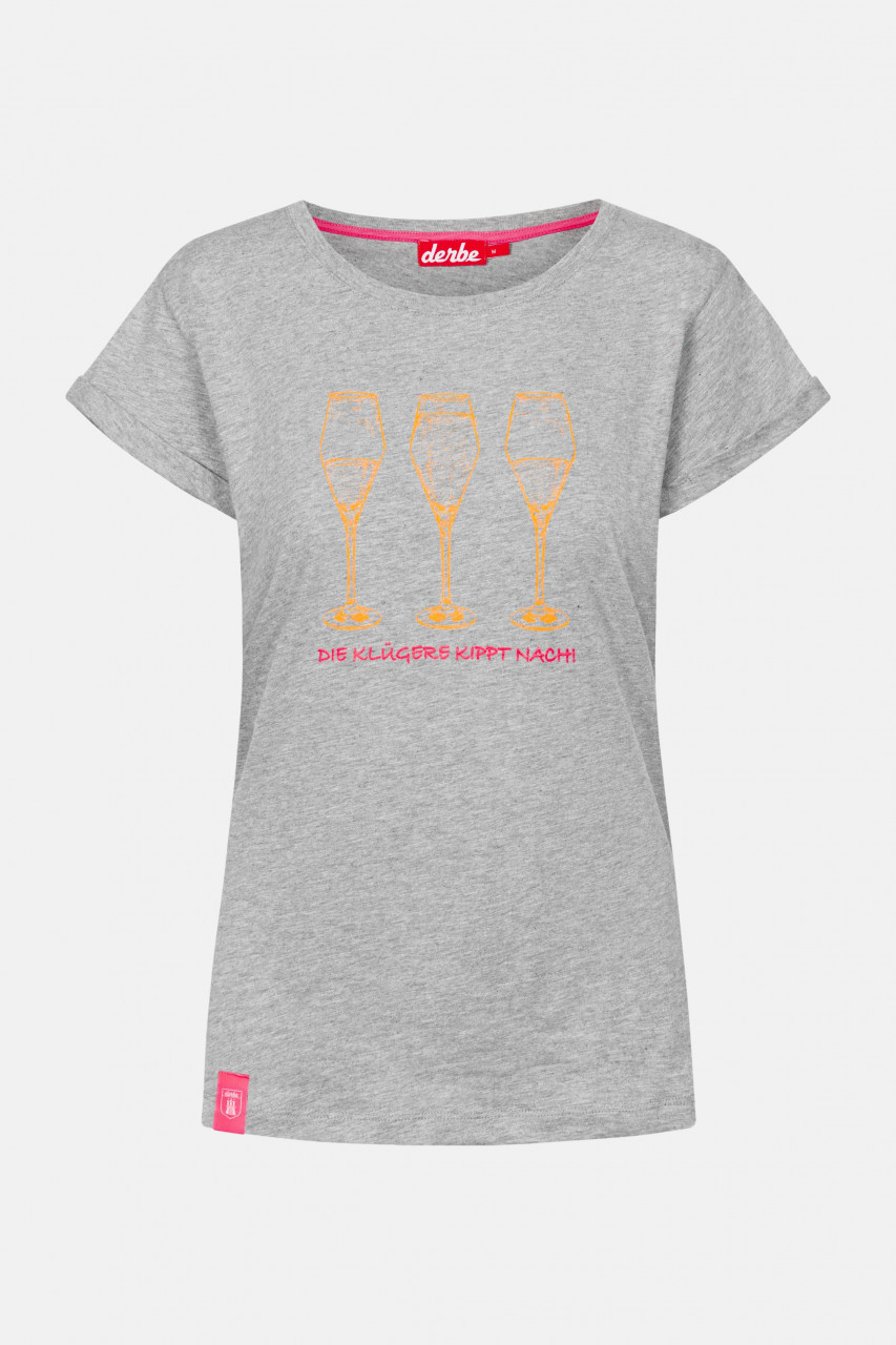Derbe Die Klügere Damen T-Shirt Grey Melange Hellgrau