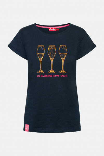 Derbe Die Klügere Damen T-Shirt Navy Dunkelblau Derbe Die Klügere Damen T-Shirt Navy Dunkelblau