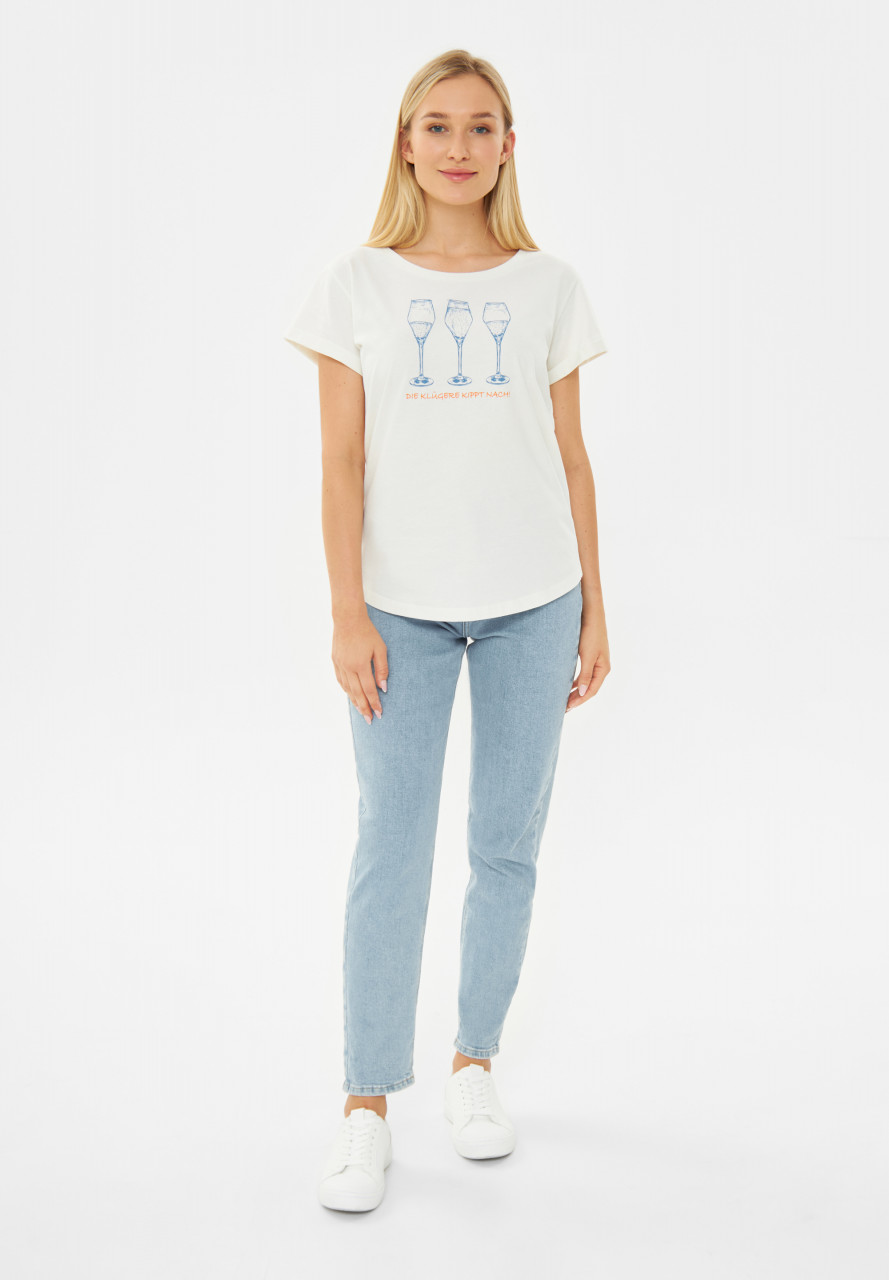 Derbe T-Shirt Die Klügere Damen Weiß