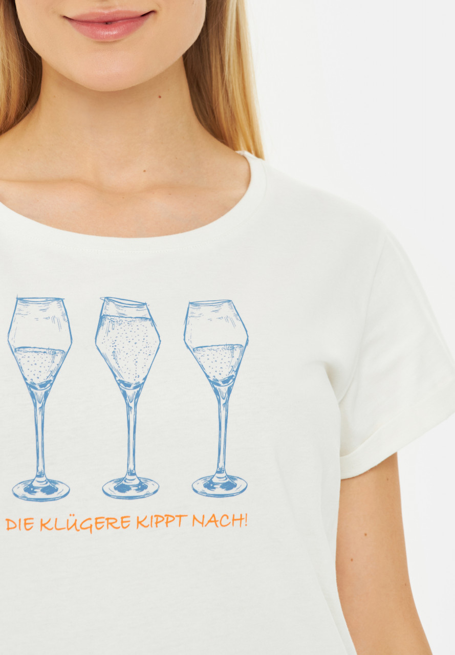 Derbe T-Shirt Die Klügere Damen Weiß