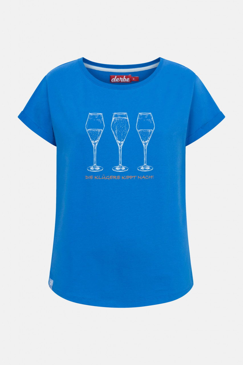 Derbe T-Shirt Die Klügere Damen Blau
