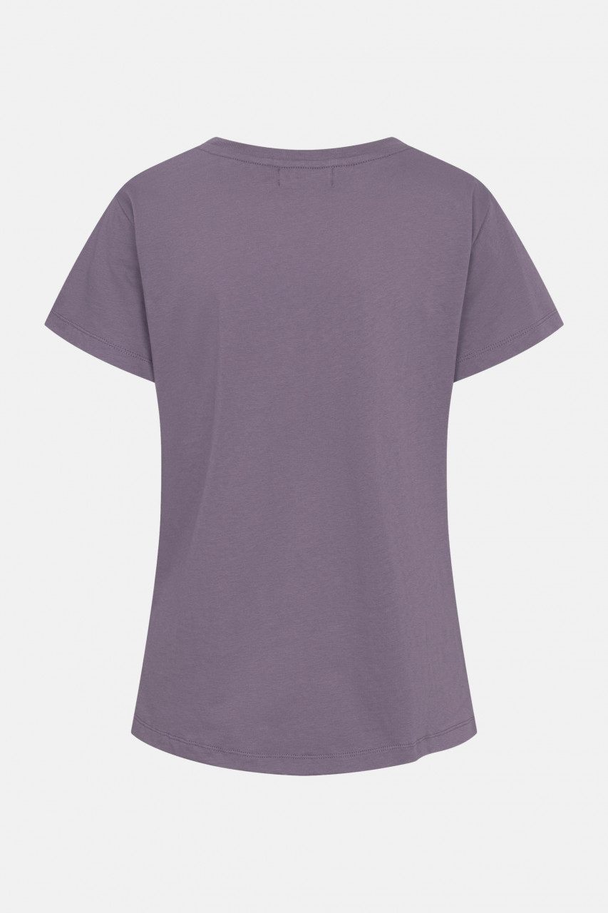 Derbe T-Shirt Die Klügere Damen Lila Grau GOTS Organic