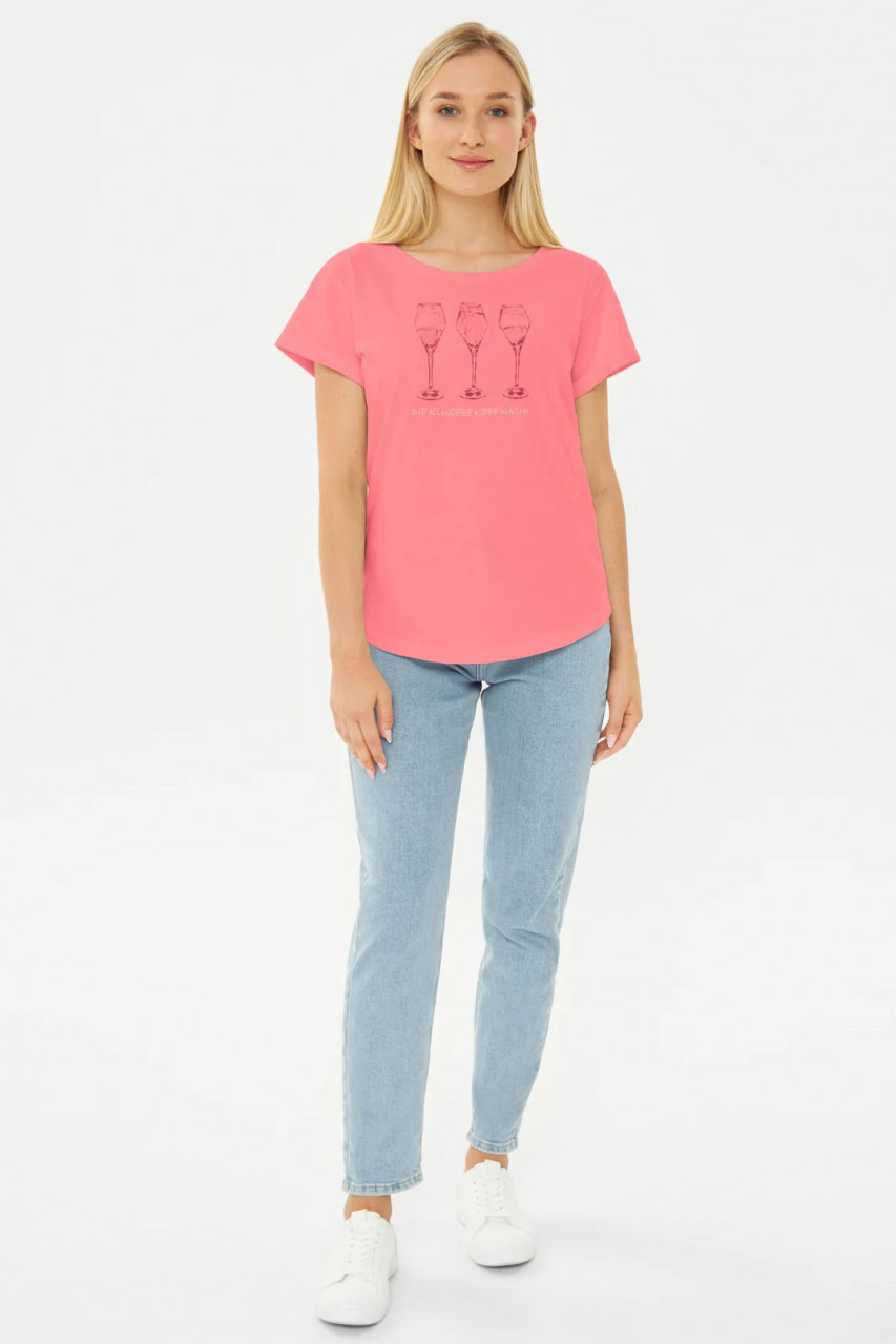 Derbe T-Shirt Die Klügere Damen Rosa