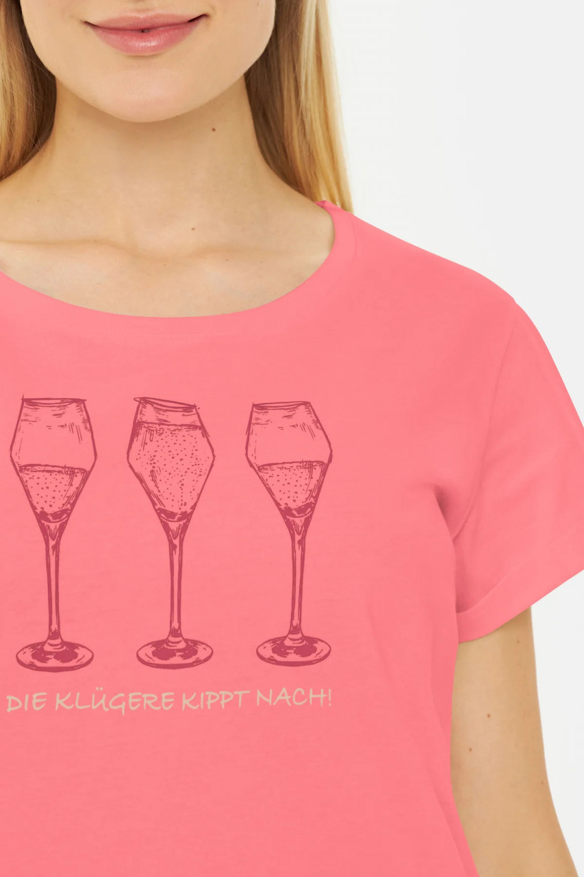 Derbe T-Shirt Die Klügere Damen Rosa