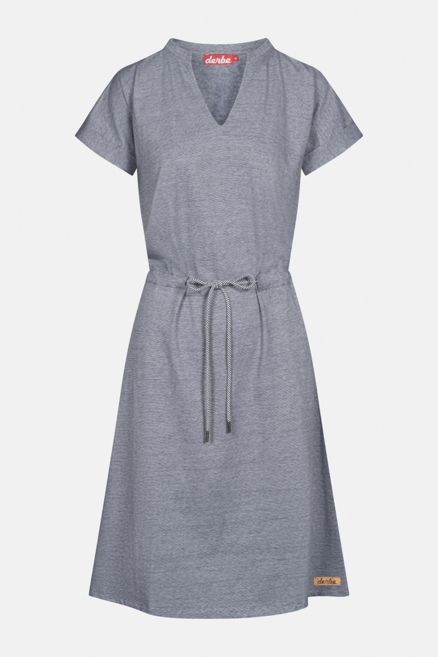 Derbe Dress Damen Kleid Navy Striped Dunkelblau Streifen