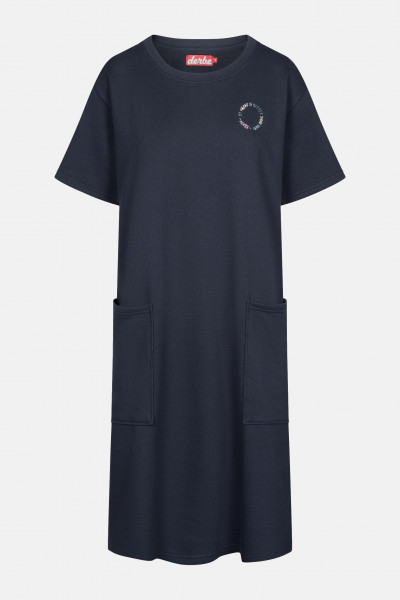 Derbe Dress Sweat Damen Pulloverkleid Navy Dunkelblau