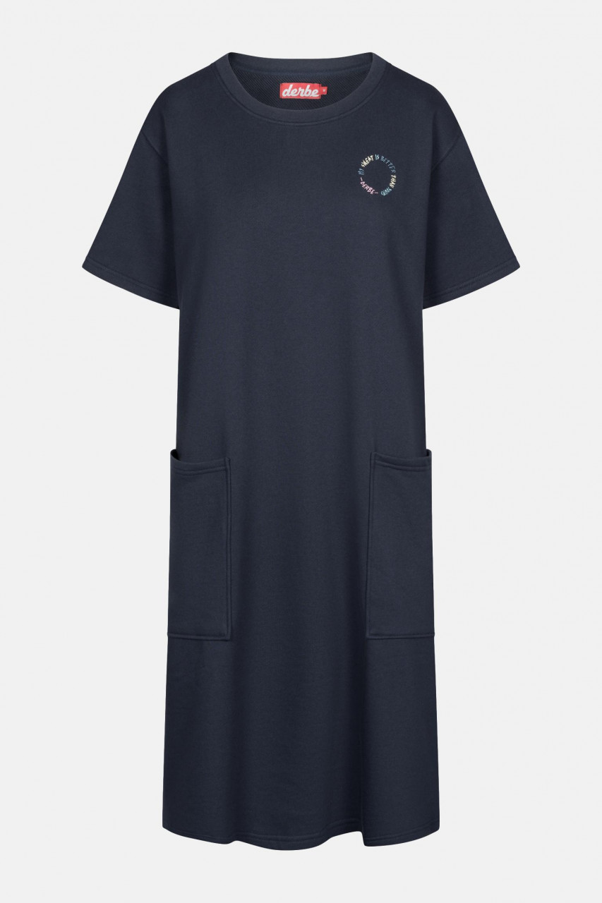 Derbe Dress Sweat Damen Pulloverkleid Navy Dunkelblau