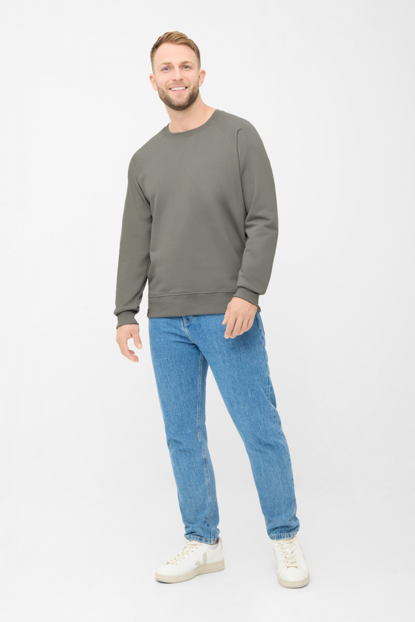 Derbe Sweatshirt Drinking Herren Grau Crewneck GOTS Organic