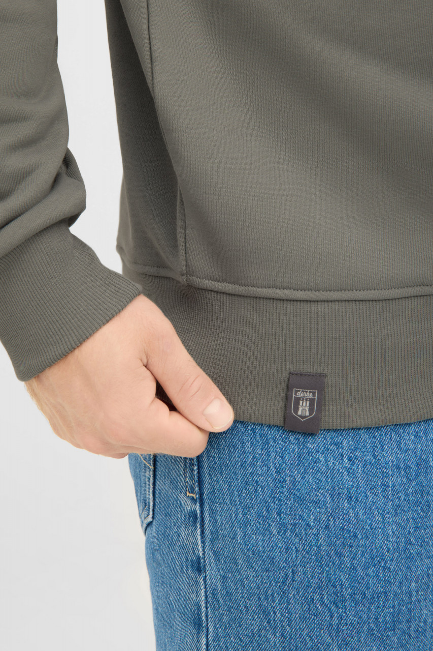Derbe Sweatshirt Drinking Herren Grau Crewneck GOTS Organic
