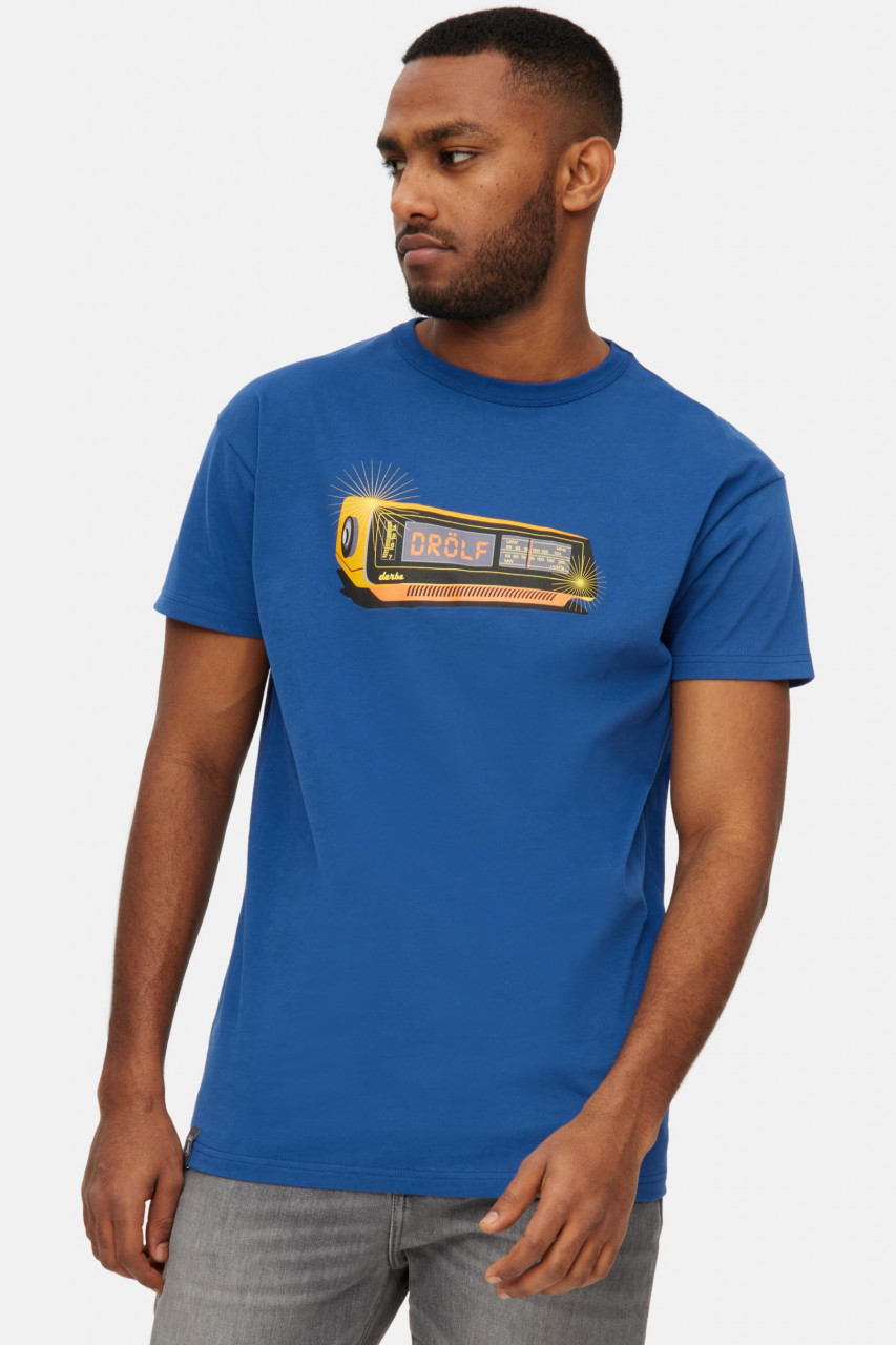 Derbe T-Shirt Drölf Herren Blau GOTS Organic