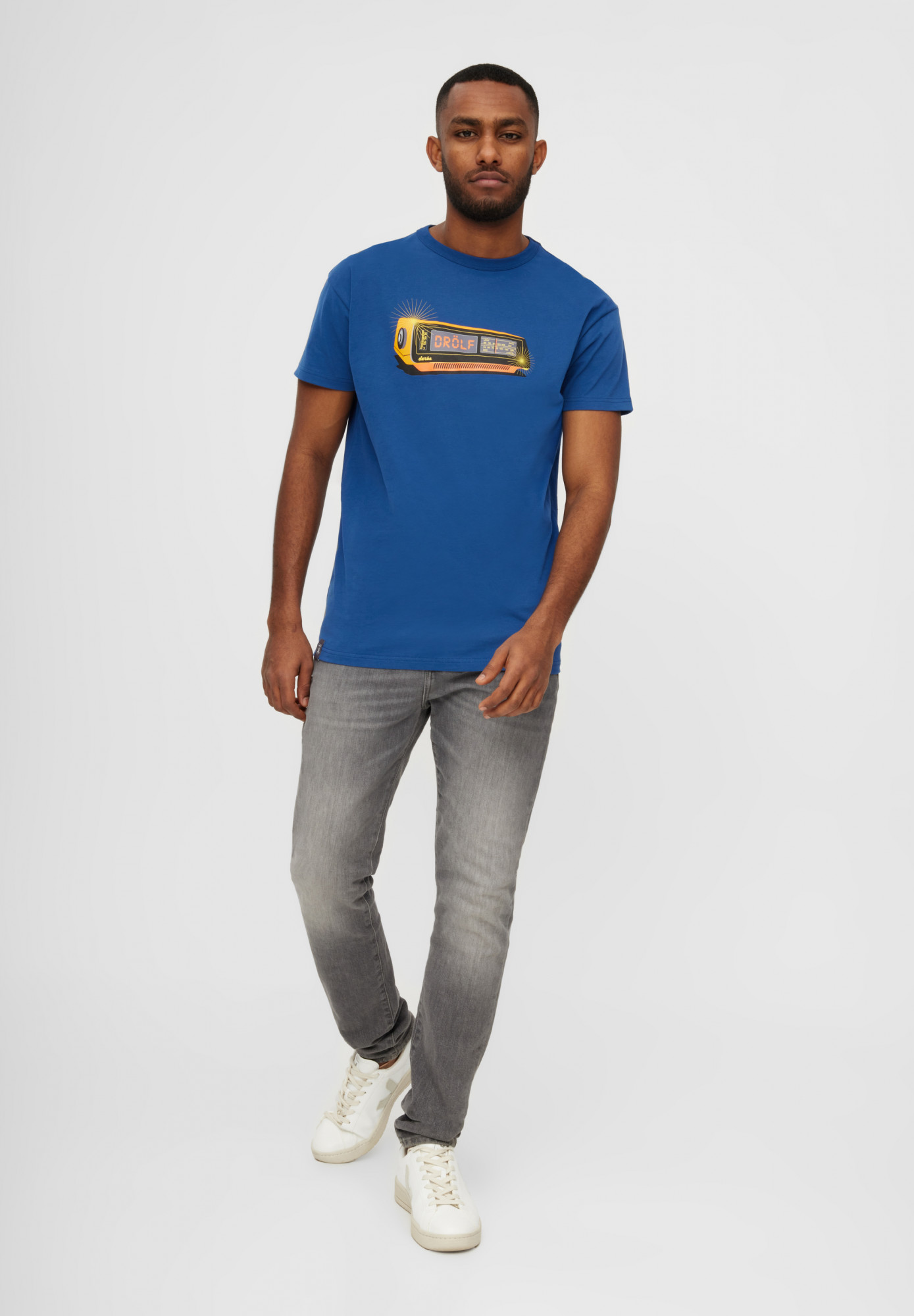 Derbe T-Shirt Drölf Herren Blau GOTS Organic