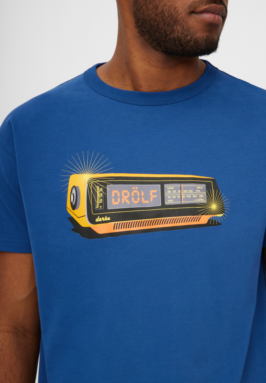 Derbe T-Shirt Drölf Herren Blau GOTS Organic