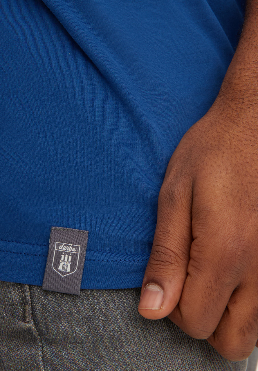 Derbe T-Shirt Drölf Herren Blau GOTS Organic