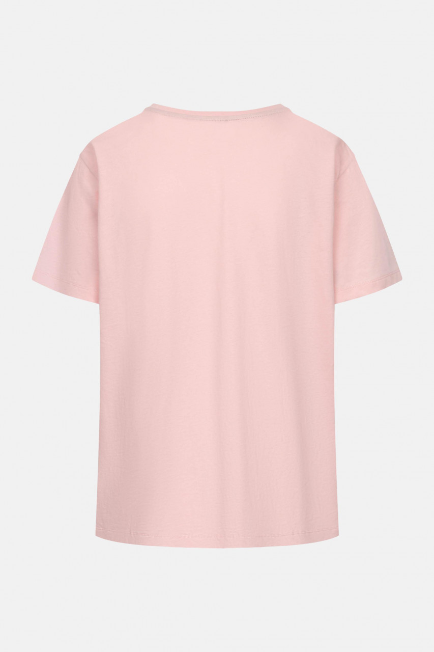 Derbe T-Shirt Dünenblümchen Damen Rosa Brusttasche GOTS Organic